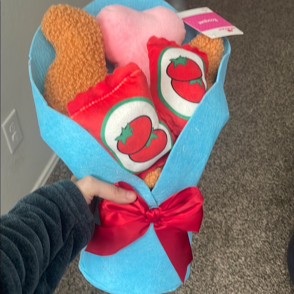 Dino nuggets & ketchup bouquet